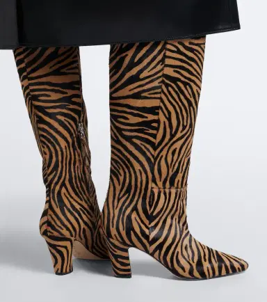 aeyde Silva zebra-print calf hair knee-high boots | Thumbnail 5