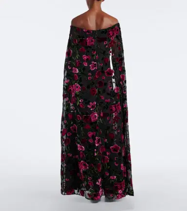 Rodarte Caped floral devoré velvet gown | Thumbnail 3 Rodarte Caped floral devoré velvet gown | Thumbnail 3