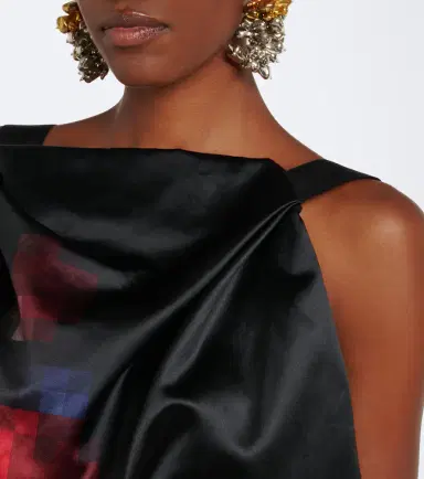 Dries Van Noten Draped printed silk satin gown | Thumbnail 3