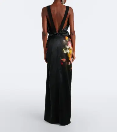 Dries Van Noten Draped printed silk satin gown | Thumbnail 4