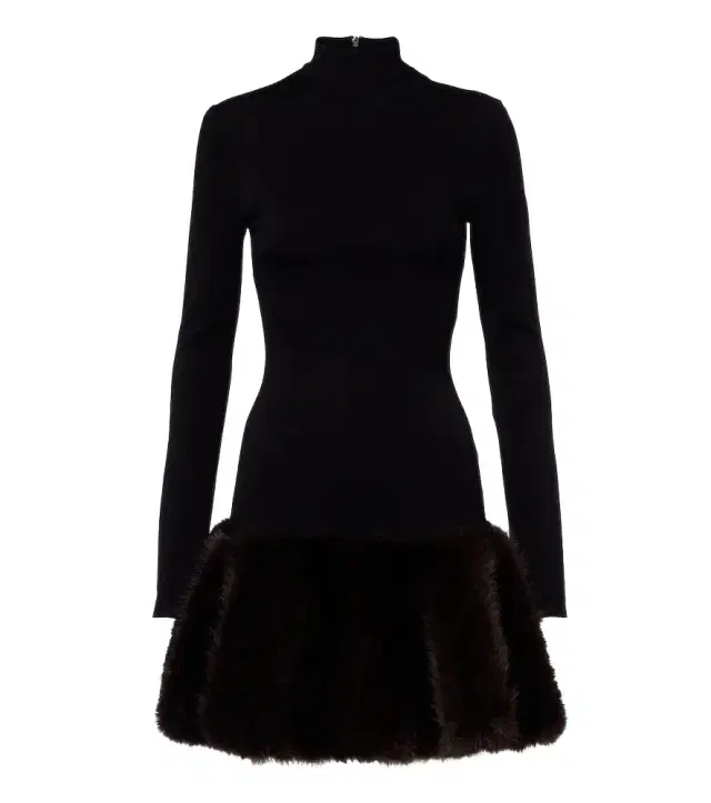David Koma Knitted turtleneck minidress