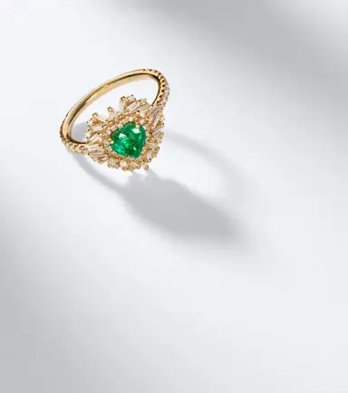 Suzanne Kalan 18kt gold ring with emerald and diamonds | Thumbnail 5 Suzanne Kalan 18kt gold ring with emerald and diamonds | Thumbnail 5