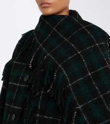 TOTEME Fringed checked wool-blend coat | Thumbnail 3 TOTEME Fringed checked wool-blend coat | Thumbnail 3