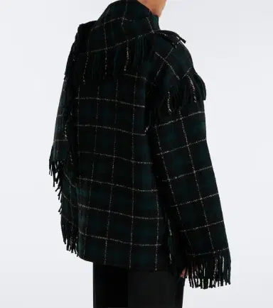 TOTEME Fringed checked wool-blend coat | Thumbnail 4 TOTEME Fringed checked wool-blend coat | Thumbnail 4