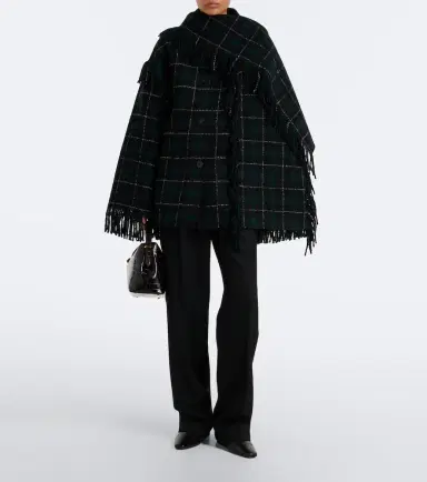 TOTEME Fringed checked wool-blend coat | Thumbnail 6 TOTEME Fringed checked wool-blend coat | Thumbnail 6