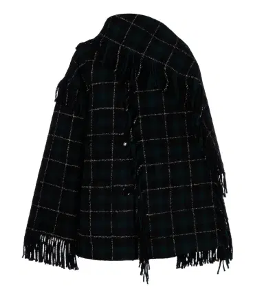 TOTEME Fringed checked wool-blend coat | Thumbnail 1 TOTEME Fringed checked wool-blend coat | Thumbnail 1