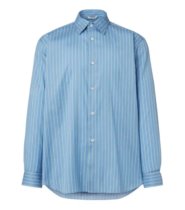 Auralee Striped cotton and silk shirt