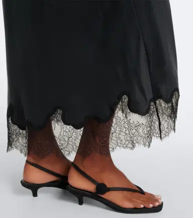 Velvet Kristin lace-trimmed silk maxi skirt | Thumbnail 6