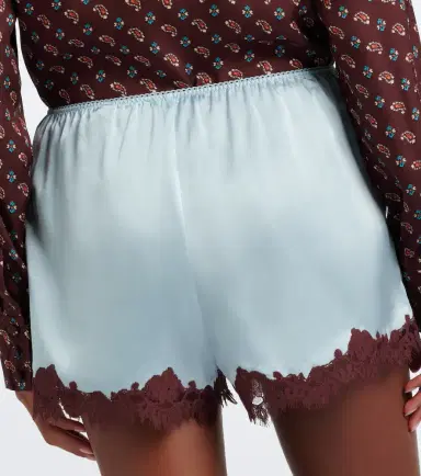 DÔEN Dôen Iona lace-trimmed silk satin shorts | Thumbnail 2 DÔEN Dôen Iona lace-trimmed silk satin shorts | Thumbnail 2