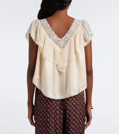 DÔEN Dôen Yadira lace-trimmed ruffled silk blouse | Thumbnail 2 DÔEN Dôen Yadira lace-trimmed ruffled silk blouse | Thumbnail 2