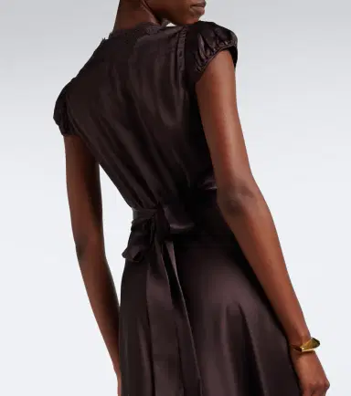 DÔEN Dôen Coraline lace-trimmed silk satin midi dress | Thumbnail 3 DÔEN Dôen Coraline lace-trimmed silk satin midi dress | Thumbnail 3