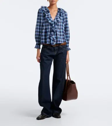 DÔEN Dôen Hardy plaid ruffled cotton blouse | Thumbnail 4 DÔEN Dôen Hardy plaid ruffled cotton blouse | Thumbnail 4