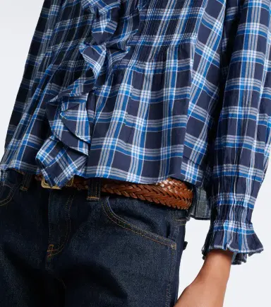 DÔEN Dôen Hardy plaid ruffled cotton blouse | Thumbnail 5 DÔEN Dôen Hardy plaid ruffled cotton blouse | Thumbnail 5