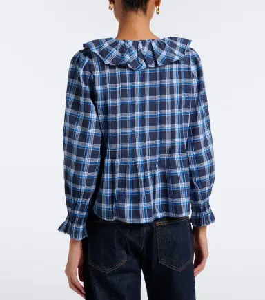 DÔEN Dôen Hardy plaid ruffled cotton blouse | Thumbnail 6 DÔEN Dôen Hardy plaid ruffled cotton blouse | Thumbnail 6