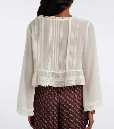 DÔEN Dôen Elodine lace-trimmed silk chiffon top | Thumbnail 5 DÔEN Dôen Elodine lace-trimmed silk chiffon top | Thumbnail 5