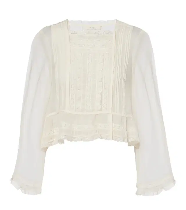 DÔEN Dôen Elodine lace-trimmed silk chiffon top