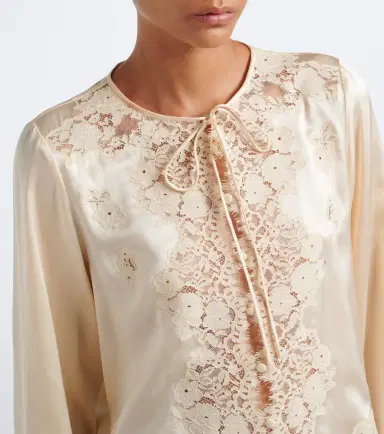 DÔEN Dôen Lucine lace-trimmed silk satin blouse | Thumbnail 4 DÔEN Dôen Lucine lace-trimmed silk satin blouse | Thumbnail 4