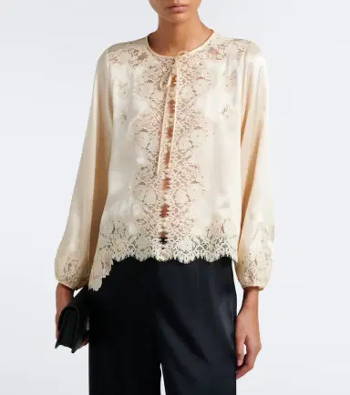 DÔEN Dôen Lucine lace-trimmed silk satin blouse | Thumbnail 6 DÔEN Dôen Lucine lace-trimmed silk satin blouse | Thumbnail 6