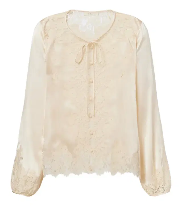 DÔEN Dôen Lucine lace-trimmed silk satin blouse