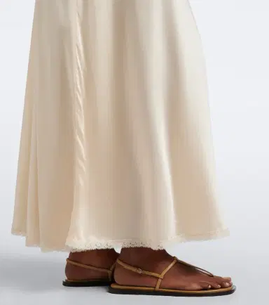 DÔEN Dôen Léoris lace-trimmed ruffled silk midi dress | Thumbnail 5 DÔEN Dôen Léoris lace-trimmed ruffled silk midi dress | Thumbnail 5