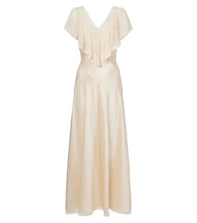 DÔEN Dôen Léoris lace-trimmed ruffled silk midi dress