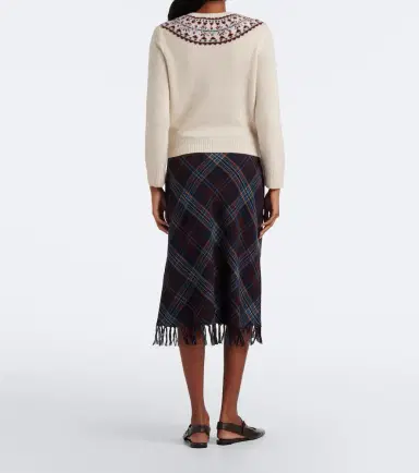 DÔEN Dôen Elowette fringed plaid midi skirt | Thumbnail 2 DÔEN Dôen Elowette fringed plaid midi skirt | Thumbnail 2