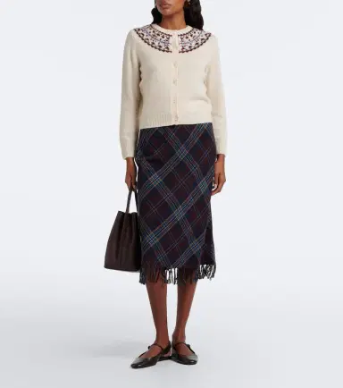 DÔEN Dôen Elowette fringed plaid midi skirt | Thumbnail 5 DÔEN Dôen Elowette fringed plaid midi skirt | Thumbnail 5