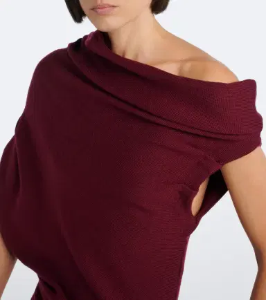 Staud Mabel asymmetric draped wool top | Thumbnail 3