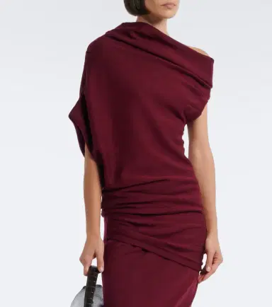 Staud Mabel asymmetric draped wool top | Thumbnail 4