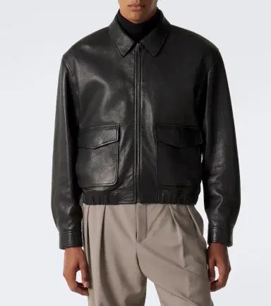 Saint Laurent Leather blouson jacket | Thumbnail 4 Saint Laurent Leather blouson jacket | Thumbnail 4