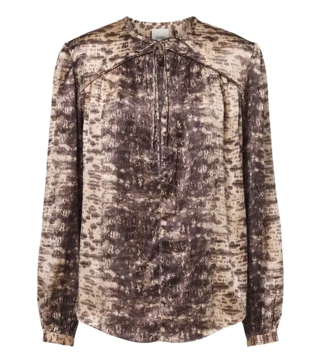 Isabel Marant Laraya snake-print silk satin blouse