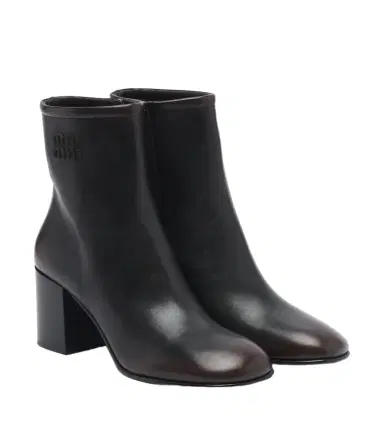 Miu Miu Logo leather ankle boots | Thumbnail 1 Miu Miu Logo leather ankle boots | Thumbnail 1