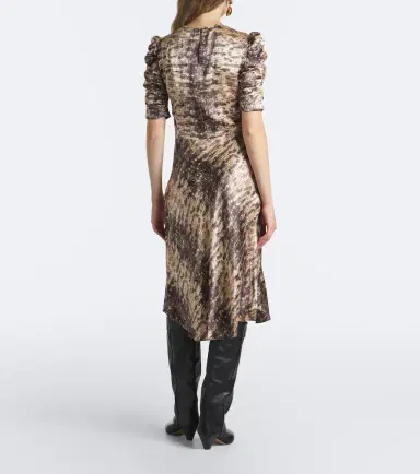 Isabel Marant Lemila ruched snake-print silk midi dress | Thumbnail 2 Isabel Marant Lemila ruched snake-print silk midi dress | Thumbnail 2