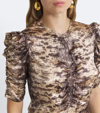 Isabel Marant Lemila ruched snake-print silk midi dress | Thumbnail 4 Isabel Marant Lemila ruched snake-print silk midi dress | Thumbnail 4
