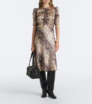 Isabel Marant Lemila ruched snake-print silk midi dress | Thumbnail 5 Isabel Marant Lemila ruched snake-print silk midi dress | Thumbnail 5