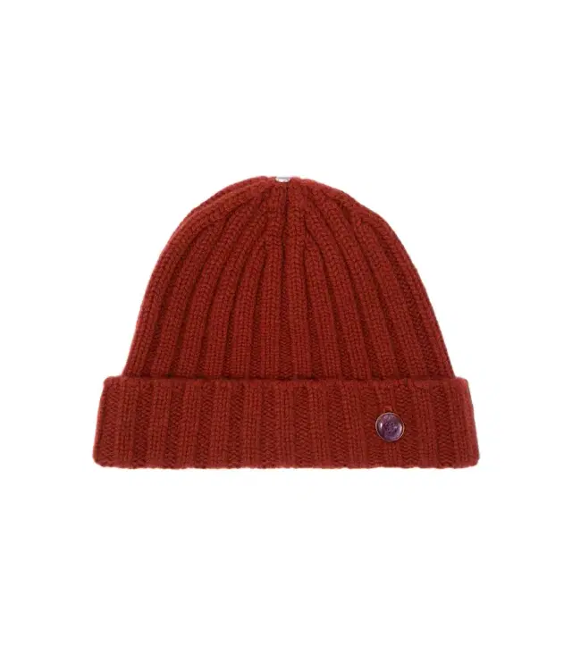 God’s True Cashmere Ribbed-knit cashmere beanie with amethyst