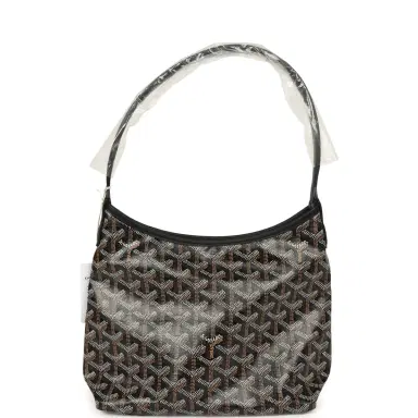 goyard Goyard Goyardine Black Boheme Mini Hobo Bag Palladium Hardware | Thumbnail 4
