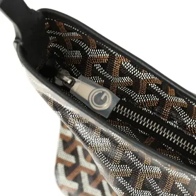 goyard Goyard Goyardine Black Boheme Mini Hobo Bag Palladium Hardware | Thumbnail 8