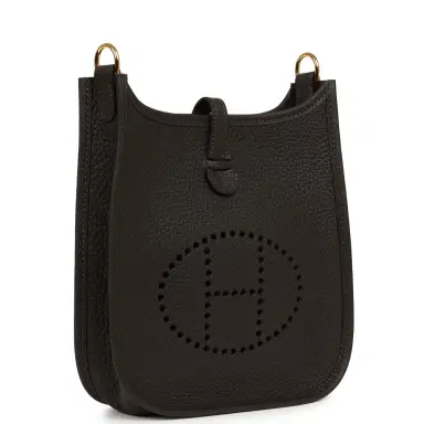 HERMÈS Hermes Evelyne TPM Bai Brun Clemence Gold Hardware | Thumbnail 2 HERMÈS Hermes Evelyne TPM Bai Brun Clemence Gold Hardware | Thumbnail 2