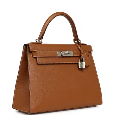 HERMÈS Hermes Kelly Sellier 28 Gold Verso Epsom Palladium Hardware | Thumbnail 2 HERMÈS Hermes Kelly Sellier 28 Gold Verso Epsom Palladium Hardware | Thumbnail 2