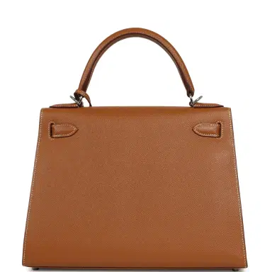 HERMÈS Hermes Kelly Sellier 28 Gold Verso Epsom Palladium Hardware | Thumbnail 4 HERMÈS Hermes Kelly Sellier 28 Gold Verso Epsom Palladium Hardware | Thumbnail 4