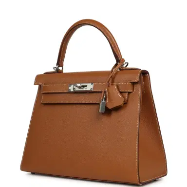 HERMÈS Hermes Kelly Sellier 28 Gold Verso Epsom Palladium Hardware | Thumbnail 5 HERMÈS Hermes Kelly Sellier 28 Gold Verso Epsom Palladium Hardware | Thumbnail 5