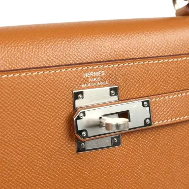 HERMÈS Hermes Kelly Sellier 28 Gold Verso Epsom Palladium Hardware | Thumbnail 7 HERMÈS Hermes Kelly Sellier 28 Gold Verso Epsom Palladium Hardware | Thumbnail 7