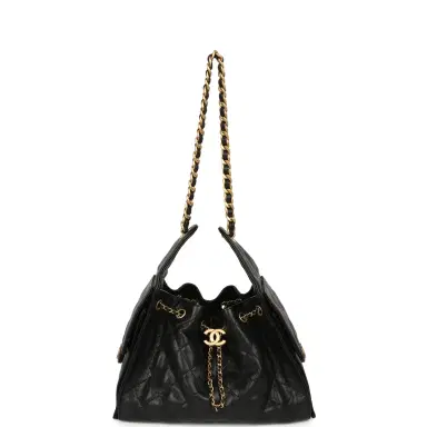 Chanel Pre-owned Chanel Mini 25 Hobo Bag Black Caviar Antique Gold Hardware | Thumbnail 7