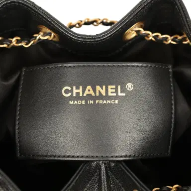 Chanel Pre-owned Chanel Mini 25 Hobo Bag Black Caviar Antique Gold Hardware | Thumbnail 9