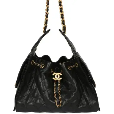 Chanel Pre-owned Chanel Mini 25 Hobo Bag Black Caviar Antique Gold Hardware | Thumbnail 1