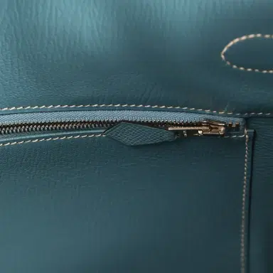 HERMÈS Pre-owned Hermes Birkin 35 Blue Jean Epsom Palladium Hardware | Thumbnail 9