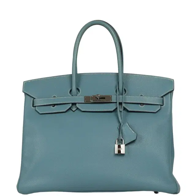 HERMÈS Pre-owned Hermes Birkin 35 Blue Jean Epsom Palladium Hardware
