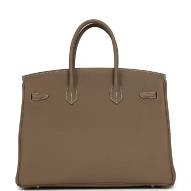 HERMÈS Pre-owned Hermes Birkin 35 Etoupe Togo Palladium Hardware | Thumbnail 4