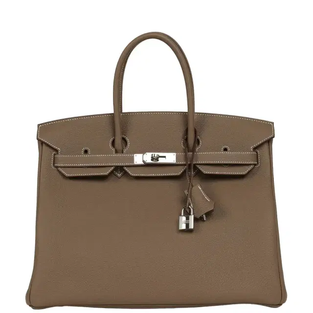 HERMÈS Pre-owned Hermes Birkin 35 Etoupe Togo Palladium Hardware